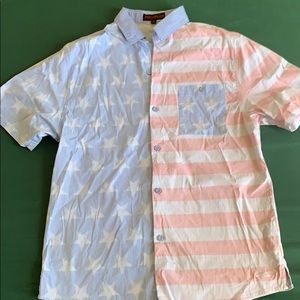 American flag button up